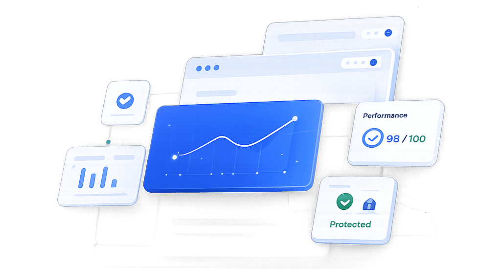 Website package analytics and dashboard preview